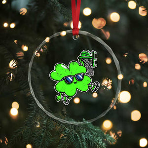 Funny Basketball Shamrock Crystal Glass Ornament Dunking Sports Player St. Patrick's Day TS02 Print Your Wear