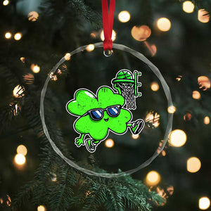 Funny Basketball Shamrock Crystal Glass Ornament Dunking Sports Player St. Patrick's Day TS02 Print Your Wear