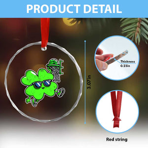 Funny Basketball Shamrock Crystal Glass Ornament Dunking Sports Player St. Patrick's Day TS02 Print Your Wear