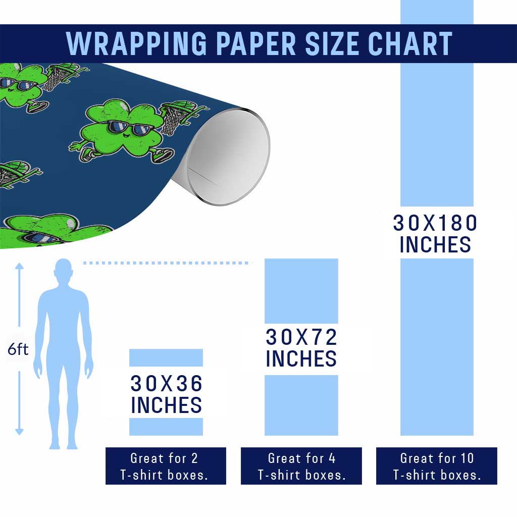 Funny Basketball Shamrock Wrapping Paper Roll Dunking Sports Player St. Patrick's Day TS02 Print Your Wear