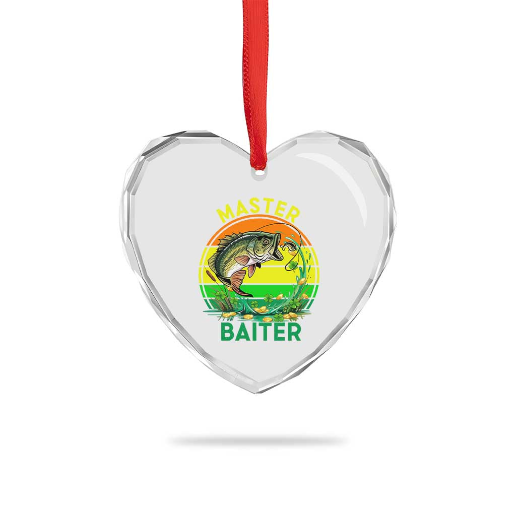 Funny Bass Fishing St Patricks Day Heart Crystal Glass Ornament Master Baiter TS14 Print Your Wear