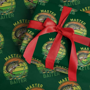 Funny Bass Fishing St Patricks Day Wrapping Paper Roll Master Baiter TS14 Green Print Your Wear