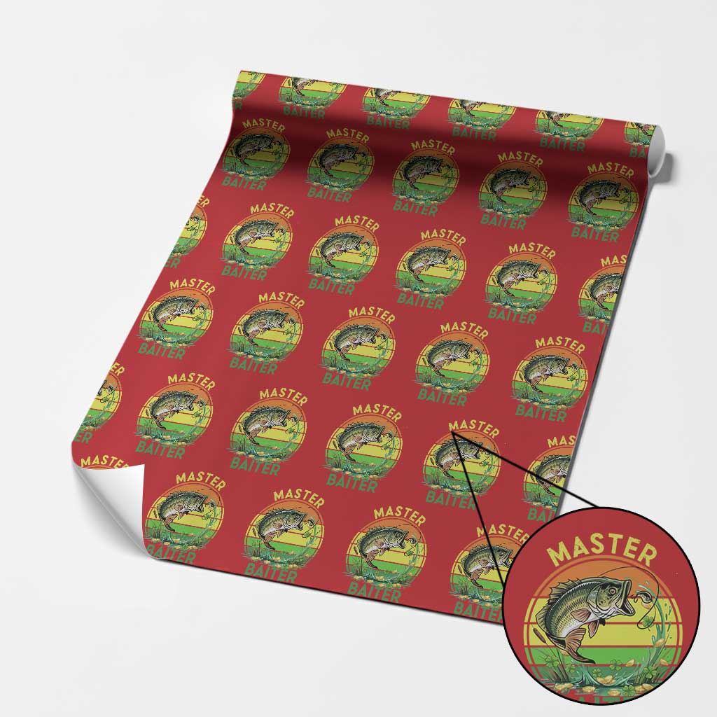 Funny Bass Fishing St Patricks Day Wrapping Paper Roll Master Baiter TS14 Red Print Your Wear