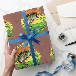 Funny Bass Fishing St Patricks Day Wrapping Paper Roll Master Baiter TS14 Mocha Print Your Wear
