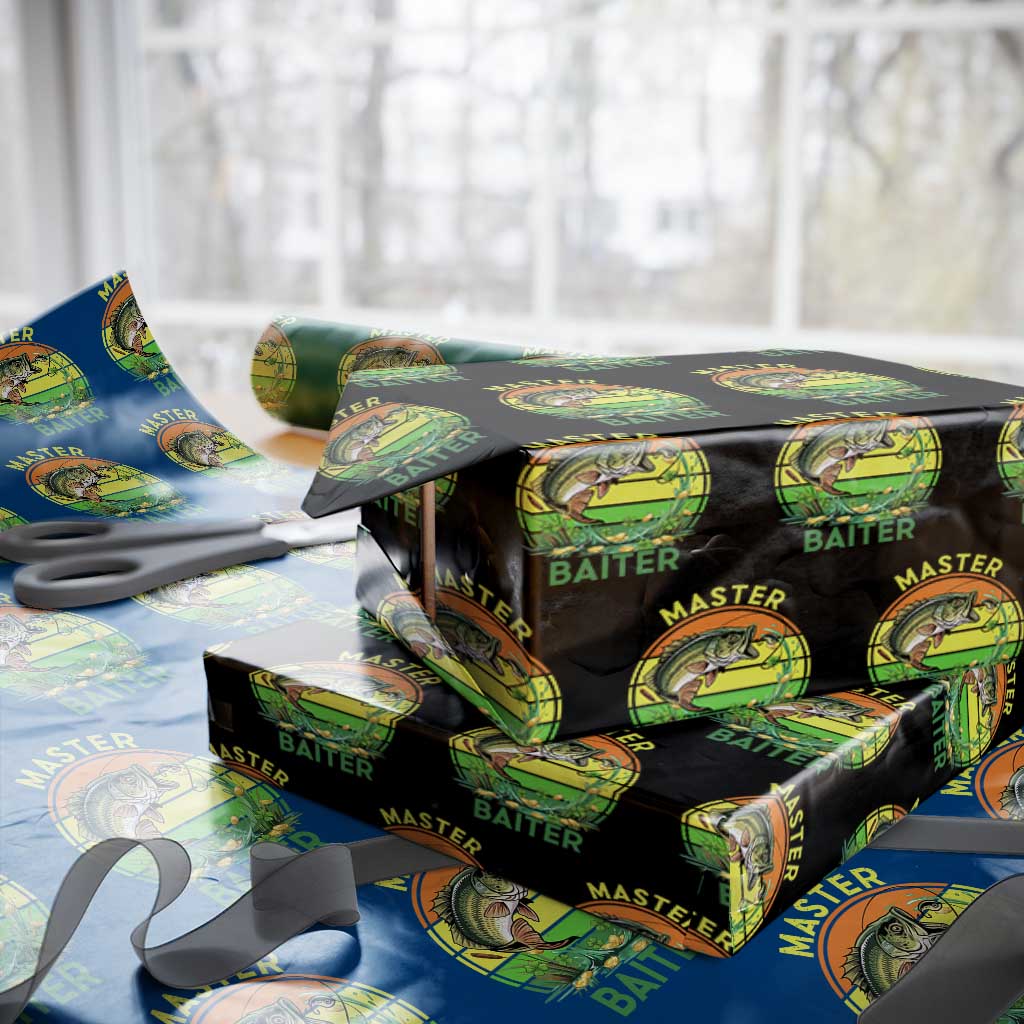 Funny Bass Fishing St Patricks Day Wrapping Paper Roll Master Baiter TS14 Black Print Your Wear