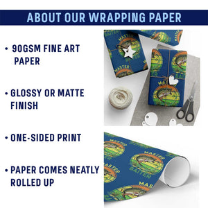 Funny Bass Fishing St Patricks Day Wrapping Paper Roll Master Baiter TS14 Print Your Wear