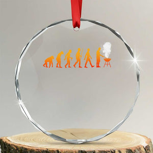 Funny BBQ Crystal Glass Ornament Evolution Of Grill Master Grilling Gifts Meat Smoking TS10 Transparent Glass 3'' Circle Print Your Wear