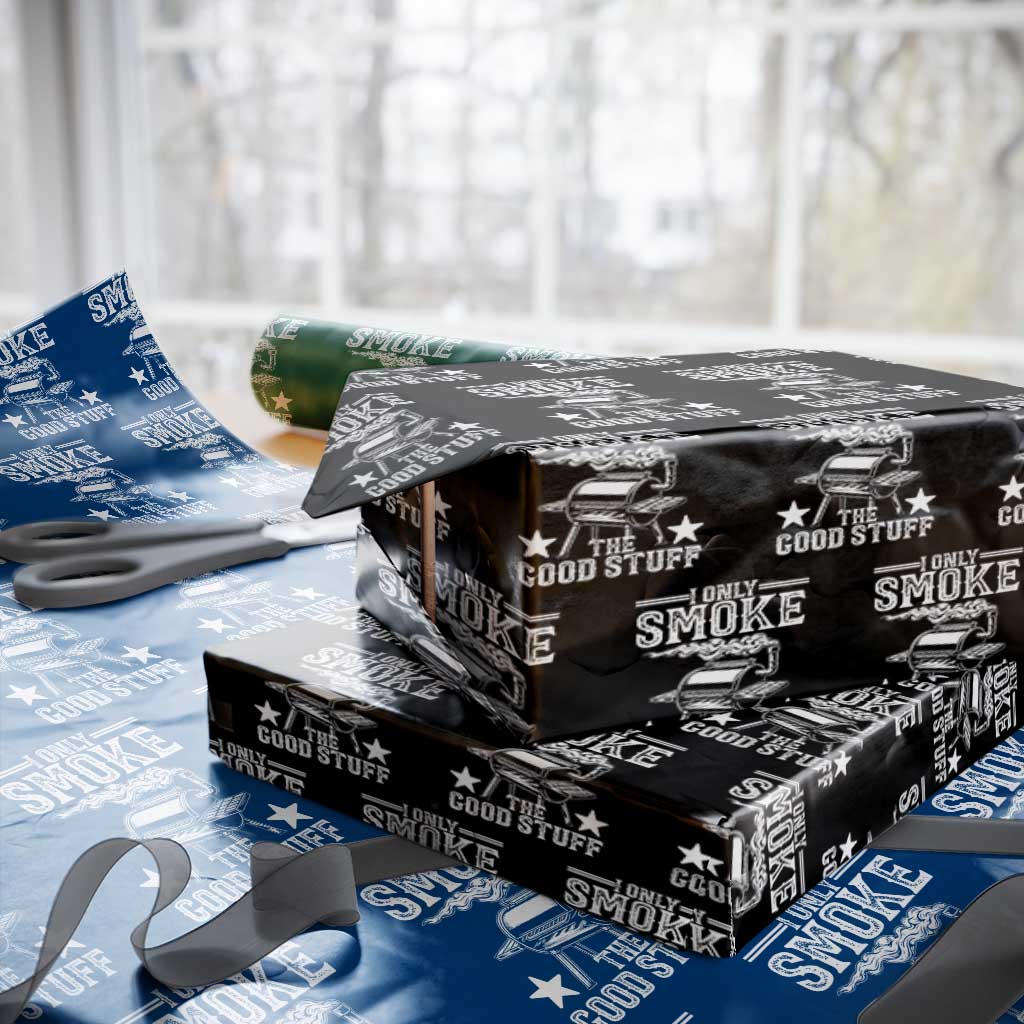 Funny BBQ Grilling I Only Smoke The Good Stuff Wrapping Paper Roll Barbecue Grill Father's Day - Print Your Wear