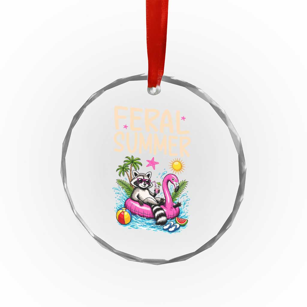 Funny Beach Raccoon Crystal Glass Ornament Feral Summer Vacation Gift TS14 Print Your Wear