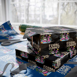 Funny Beach Raccoon Wrapping Paper Roll Feral Summer Vacation Gift TS14 Black Print Your Wear