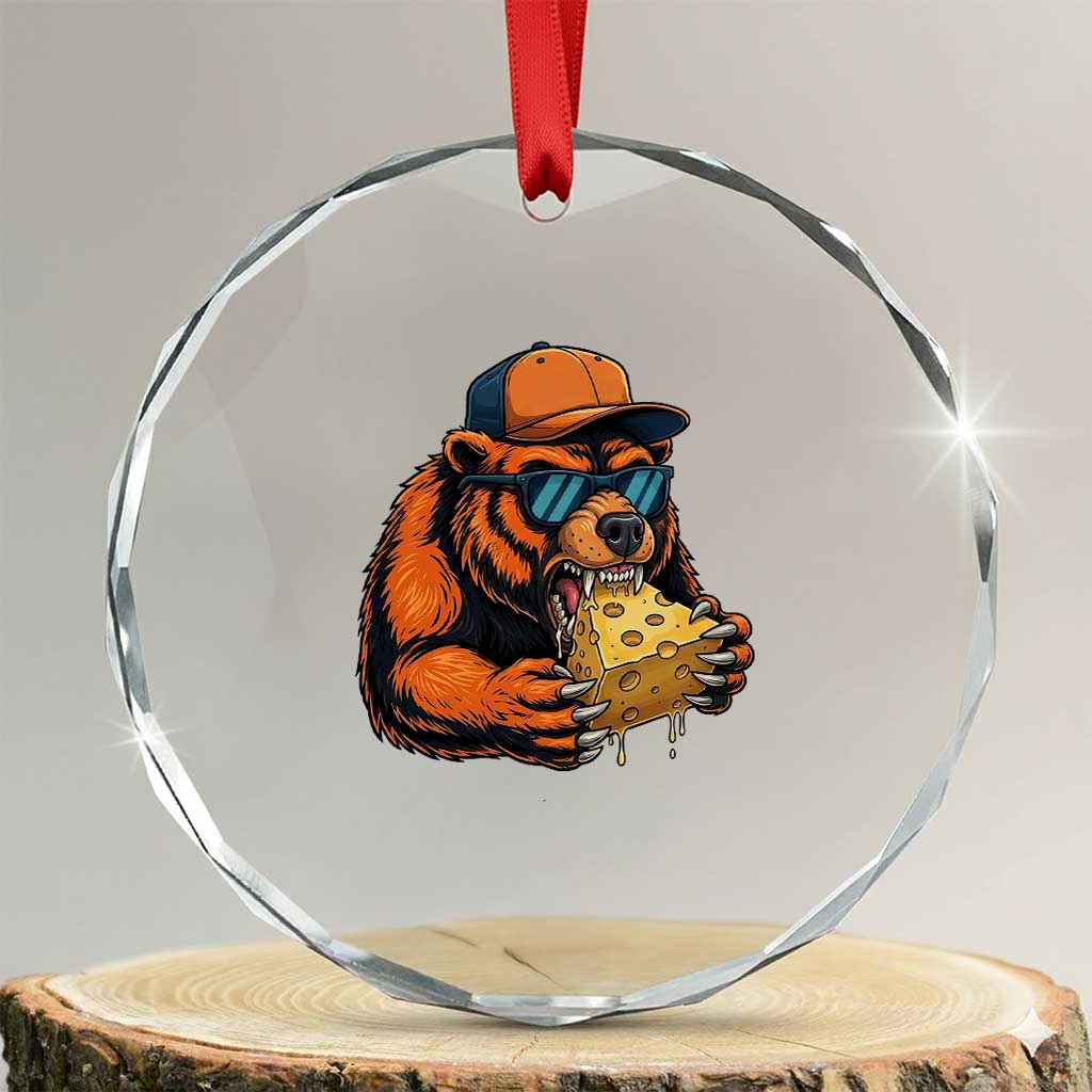 Funny Br Eating CHZ Joke Game Day Crystal Glass Ornament Gift For Football Lovers TS12 Transparent Glass 3'' Circle Print Your Wear