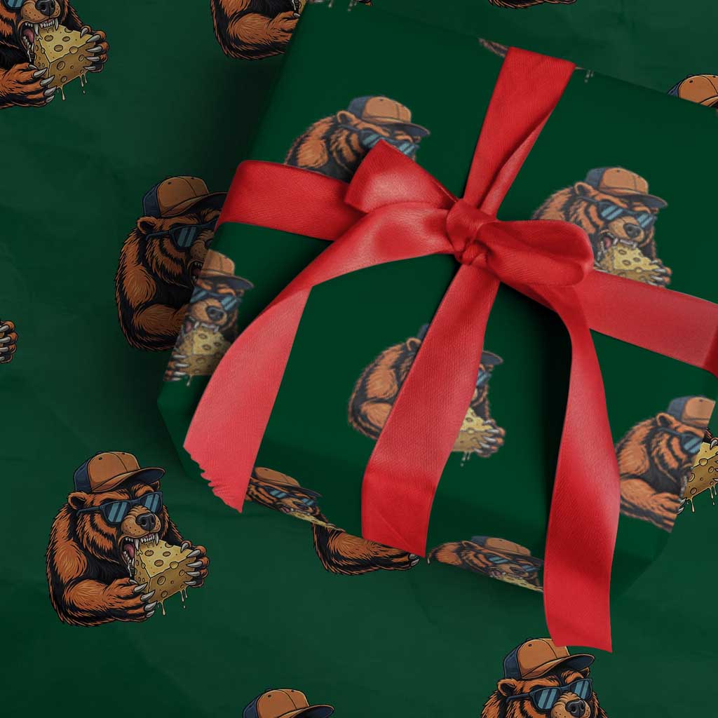 Funny Br Eating CHZ Joke Game Day Wrapping Paper Roll Gift For Football Lovers TS12 Green Print Your Wear