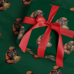 Funny Br Eating CHZ Joke Game Day Wrapping Paper Roll Gift For Football Lovers TS12 Green Print Your Wear