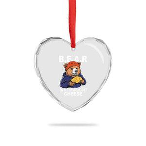 Funny Bear To Keep Kids Off Cheese Heart Crystal Glass Ornament TS11 Print Your Wear