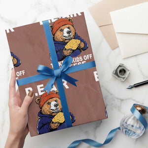 Funny Bear To Keep Kids Off Cheese Wrapping Paper Roll TS11 Mocha Print Your Wear