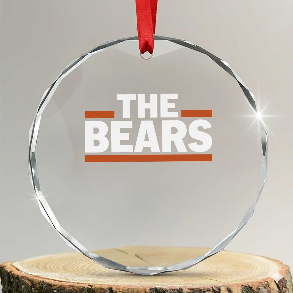Funny Bears Lover Crystal Glass Ornament Orange Stripes Grizzly Animal TS11 Transparent Glass 3'' Circle Print Your Wear