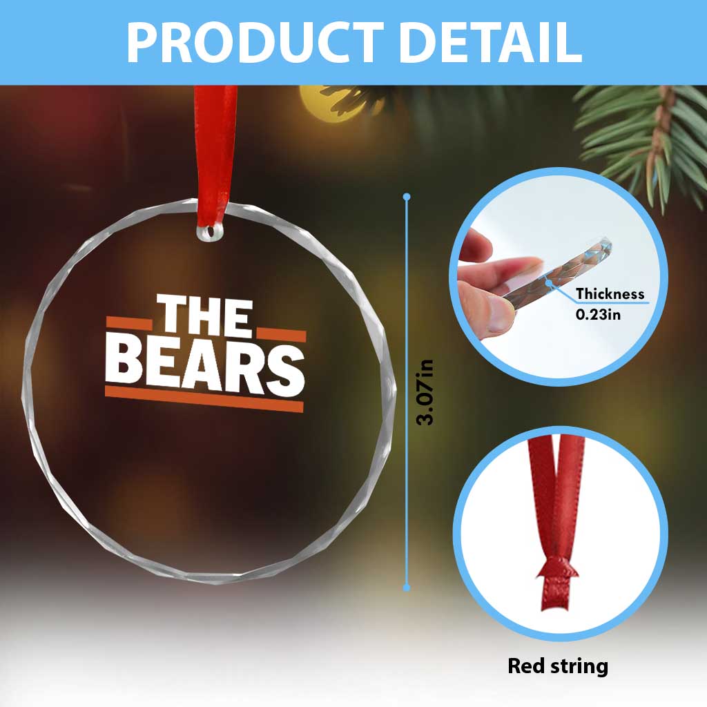 Funny Bears Lover Crystal Glass Ornament Orange Stripes Grizzly Animal TS11 Print Your Wear