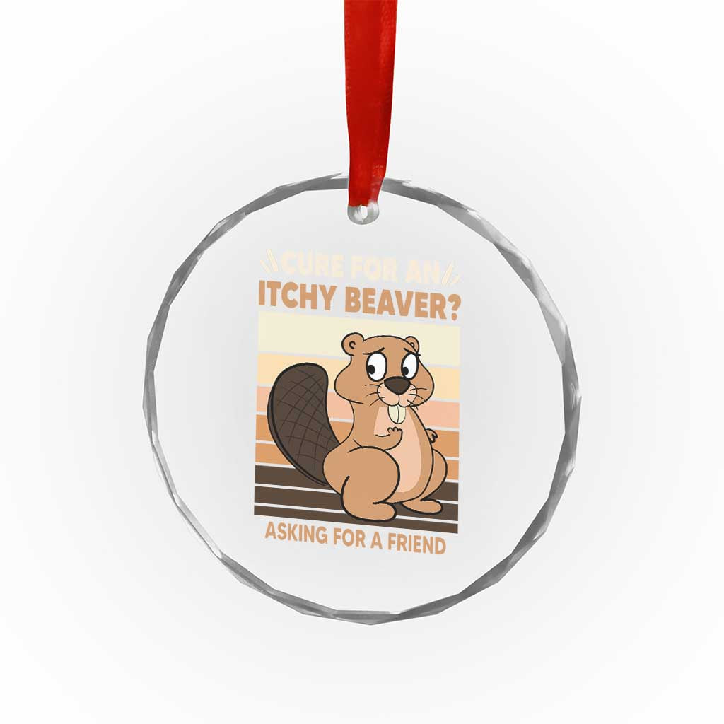 Funny Beaver Crystal Glass Ornament Cure For An Itchy Beaver Ask For A Friend Adult Humor TS02 Print Your Wear