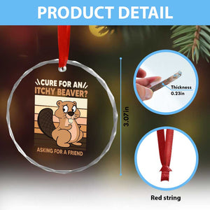 Funny Beaver Crystal Glass Ornament Cure For An Itchy Beaver Ask For A Friend Adult Humor TS02 Print Your Wear