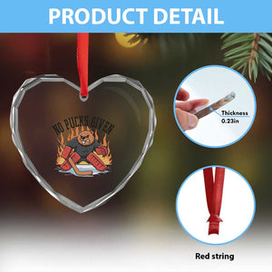 Funny Beaver Ice Hockey Goalie Gift Heart Crystal Glass Ornament No Pucks Given TS12 Print Your Wear