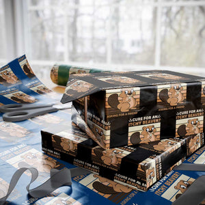 Funny Beaver Wrapping Paper Roll Cure For An Itchy Beaver Ask For A Friend Adult Humor TS02 Black Print Your Wear