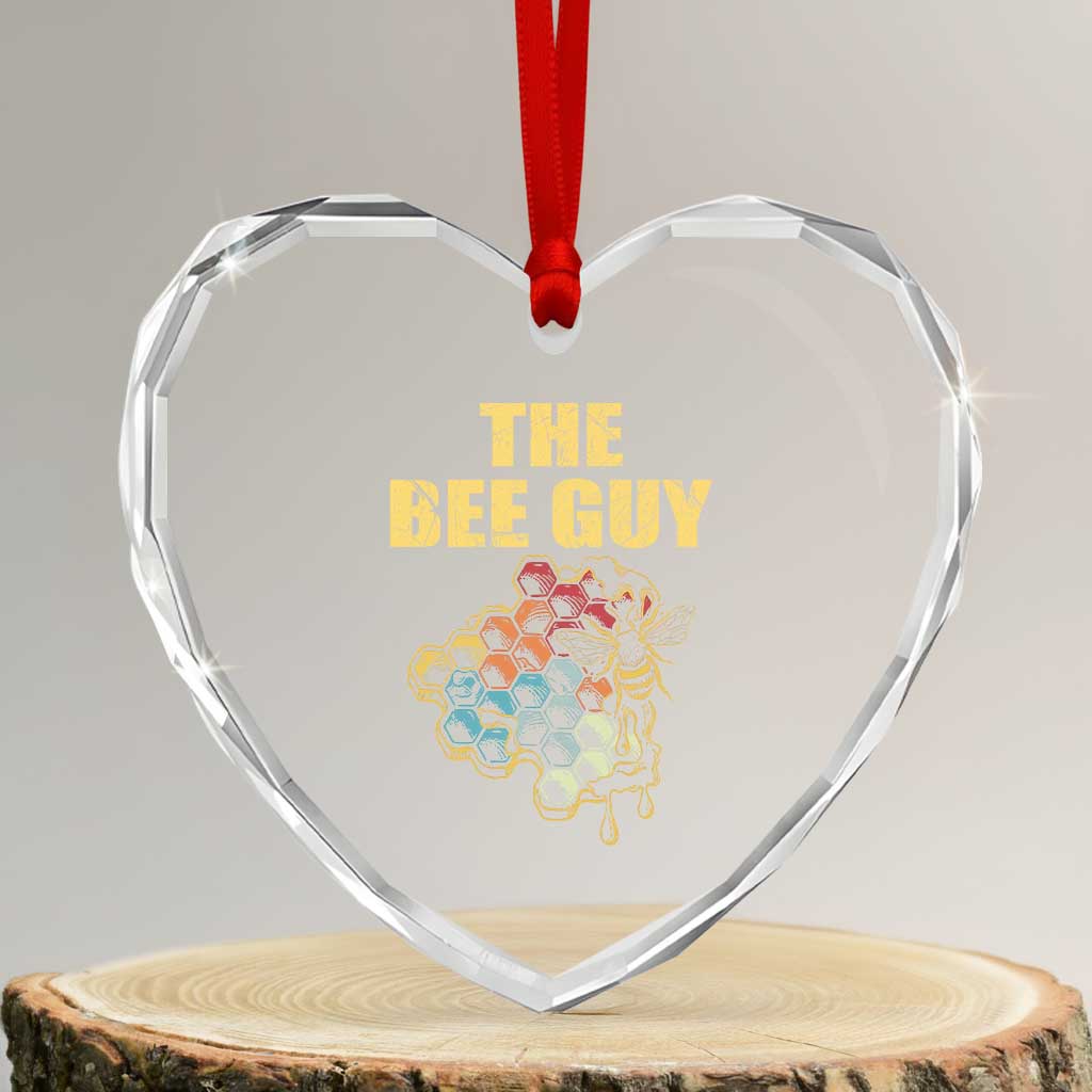 Funny Beekeeper Heart Crystal Glass Ornament The Bee Guy Insect Animal Lover TS11 Transparent Glass 3'' Heart Print Your Wear