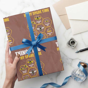 Funny Beekeeper Wrapping Paper Roll Things I Do in My Spare Time Beekeeping TS11 Mocha Print Your Wear