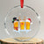Funny Beer Crystal Glass Ornament Reindeer Santa Drinking Lovers TS10 Transparent Glass 3'' Circle Print Your Wear