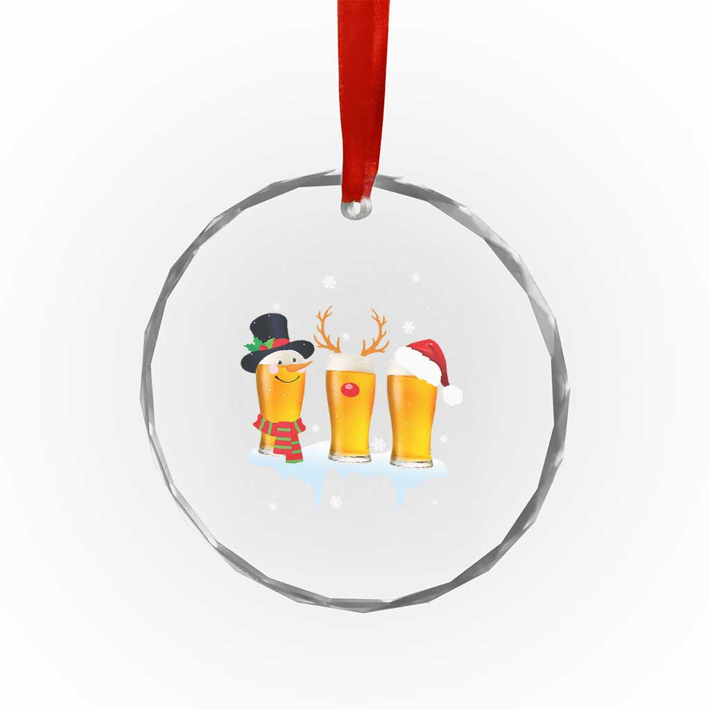 Funny Beer Crystal Glass Ornament Reindeer Santa Drinking Lovers TS10 Print Your Wear