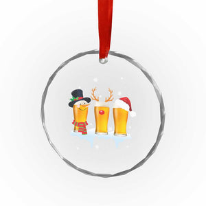Funny Beer Crystal Glass Ornament Reindeer Santa Drinking Lovers TS10 Print Your Wear