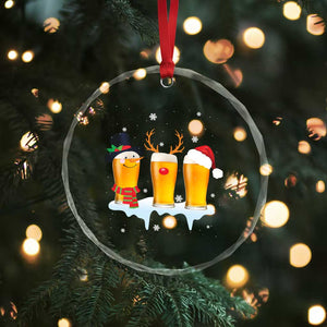 Funny Beer Crystal Glass Ornament Reindeer Santa Drinking Lovers TS10 Print Your Wear