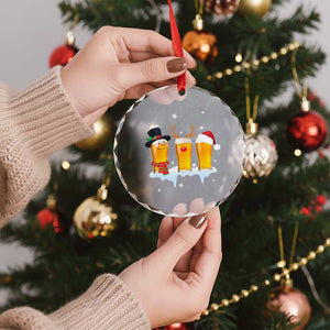Funny Beer Crystal Glass Ornament Reindeer Santa Drinking Lovers TS10 Print Your Wear