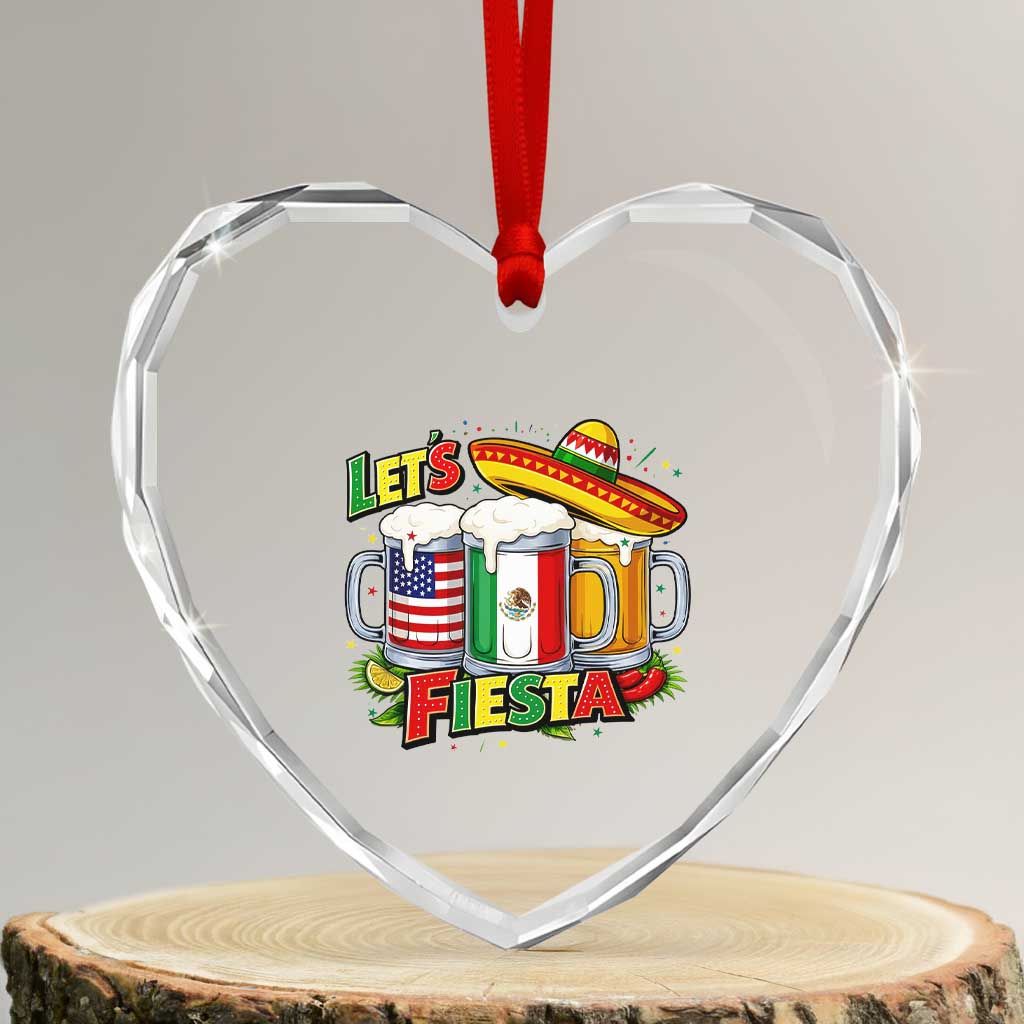Funny Beer Drinking Cinco De Mayo Party Gift Heart Crystal Glass Ornament Lets Fiesta TS12 Transparent Glass 3'' Heart Print Your Wear