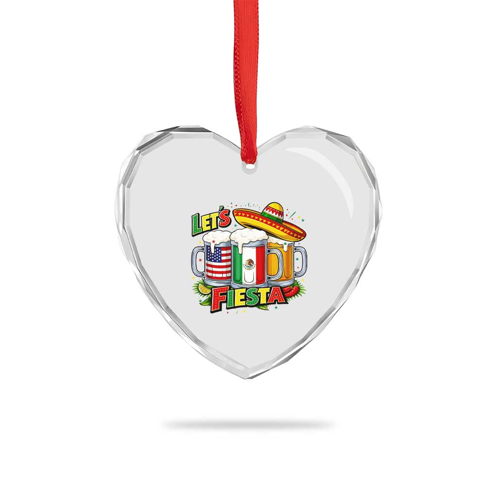 Funny Beer Drinking Cinco De Mayo Party Gift Heart Crystal Glass Ornament Lets Fiesta TS12 Print Your Wear