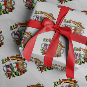 Funny Beer Drinking Cinco De Mayo Party Gift Wrapping Paper Roll Lets Fiesta TS12 White Print Your Wear