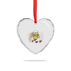 Funny Beer Mug Playing Football Heart Crystal Glass Ornament Team Supporter GFF Gift TS12 Print Your Wear