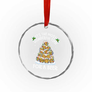 Funny Beer Xmas Tree Crystal Glass Ornament It's the Most Wonderful Time For A Beer TS09 Print Your Wear