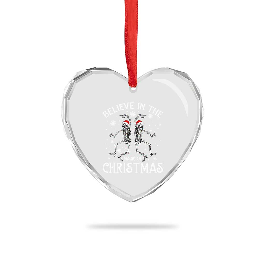Funny Believe In The Magic Of Christmas Heart Crystal Glass Ornament Xmas Skeleton TS11 Print Your Wear