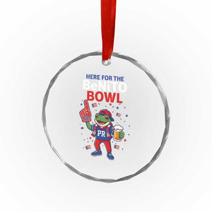 Funny Benito Bowl Puerto Rican Football Crystal Glass Ornament Coquí Frog Music Fan with Beer and Foam Finger TS02 Print Your Wear
