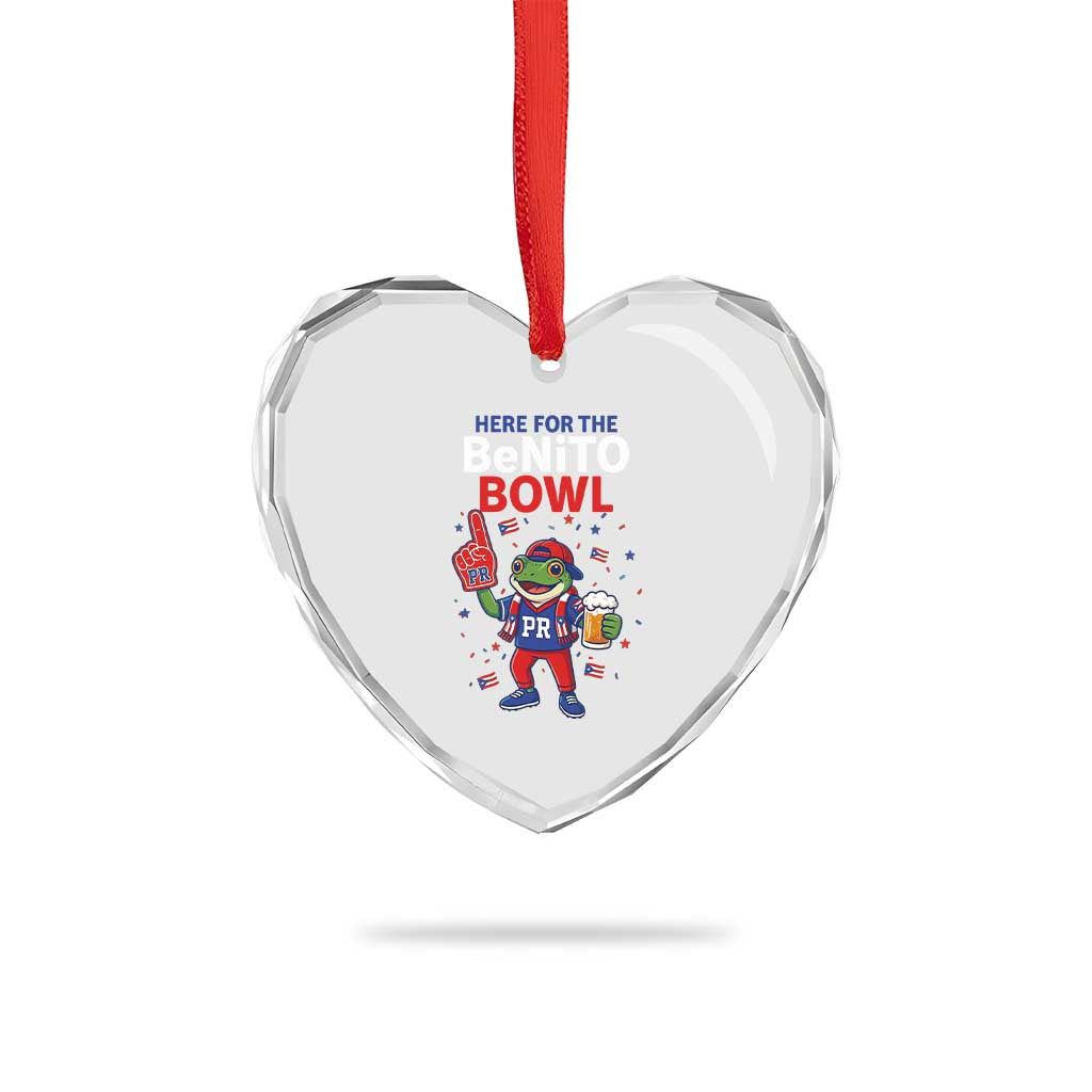 Funny Benito Bowl Puerto Rican Football Heart Crystal Glass Ornament Coquí Frog Music Fan with Beer and Foam Finger TS02 Print Your Wear