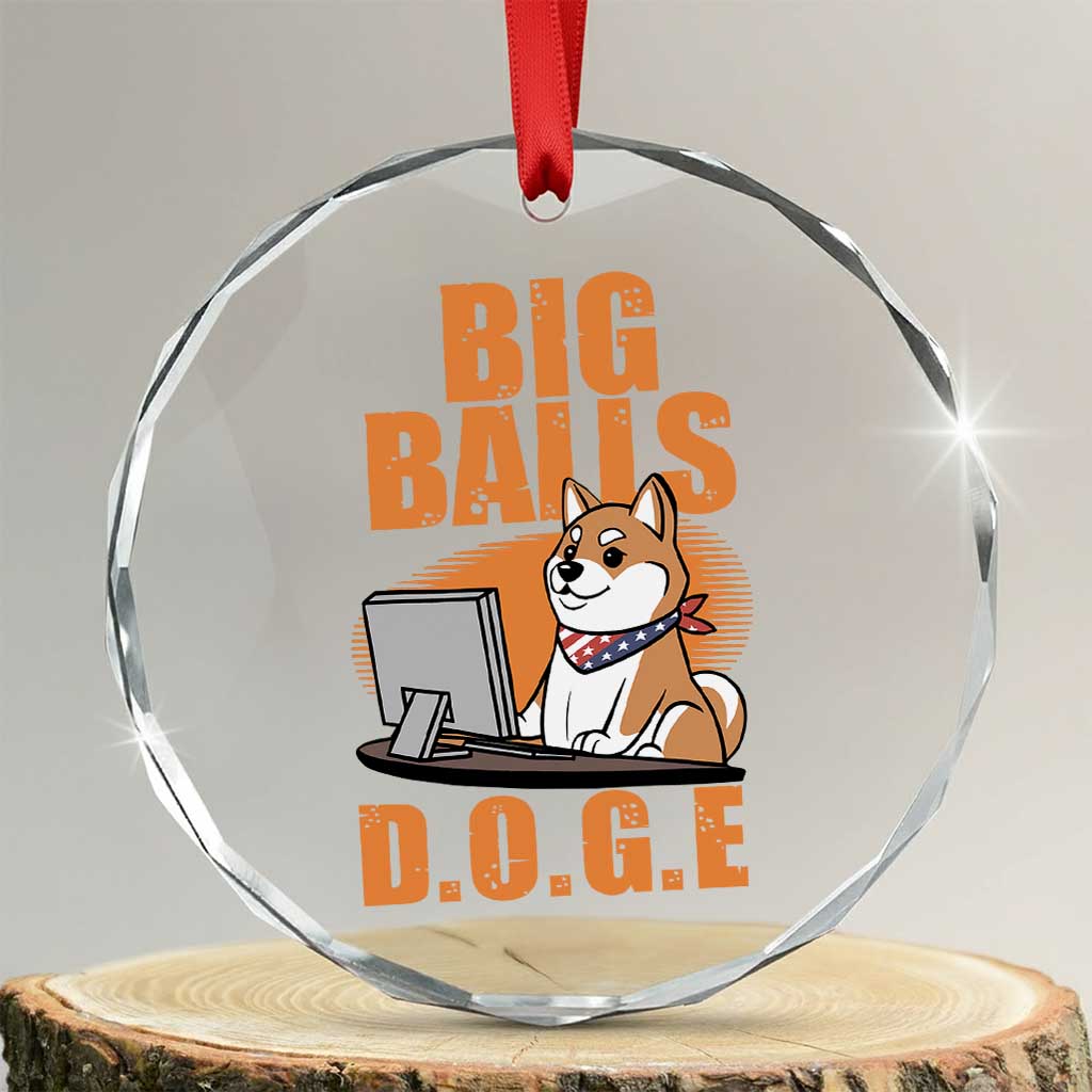 Funny Big Balls D.O.G.E Crystal Glass Ornament DOGE Shiba TS02 Transparent Glass 3'' Circle Print Your Wear