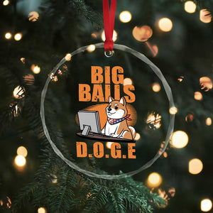 Funny Big Balls D.O.G.E Crystal Glass Ornament DOGE Shiba TS02 Print Your Wear
