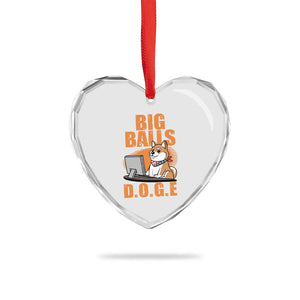 Funny Big Balls D.O.G.E Heart Crystal Glass Ornament DOGE Shiba TS02 Print Your Wear