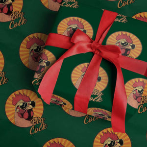 Funny Big Cock Chicken Wrapping Paper Roll Raunchy Inappropriate Adult Humor TS11 Green Print Your Wear