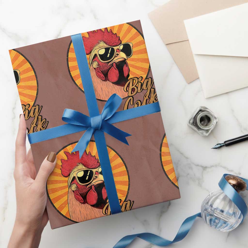 Funny Big Cock Chicken Wrapping Paper Roll Raunchy Inappropriate Adult Humor TS11 Mocha Print Your Wear