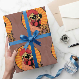 Funny Big Cock Chicken Wrapping Paper Roll Raunchy Inappropriate Adult Humor TS11 Mocha Print Your Wear