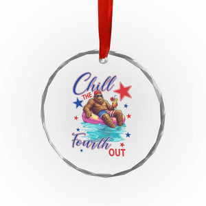 Funny Bigfoot 4th Of July Crystal Glass Ornament Chill The Fourth Out TS12 Print Your Wear