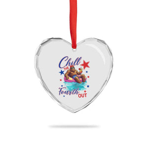 Funny Bigfoot 4th Of July Heart Crystal Glass Ornament Chill The Fourth Out TS12 Print Your Wear