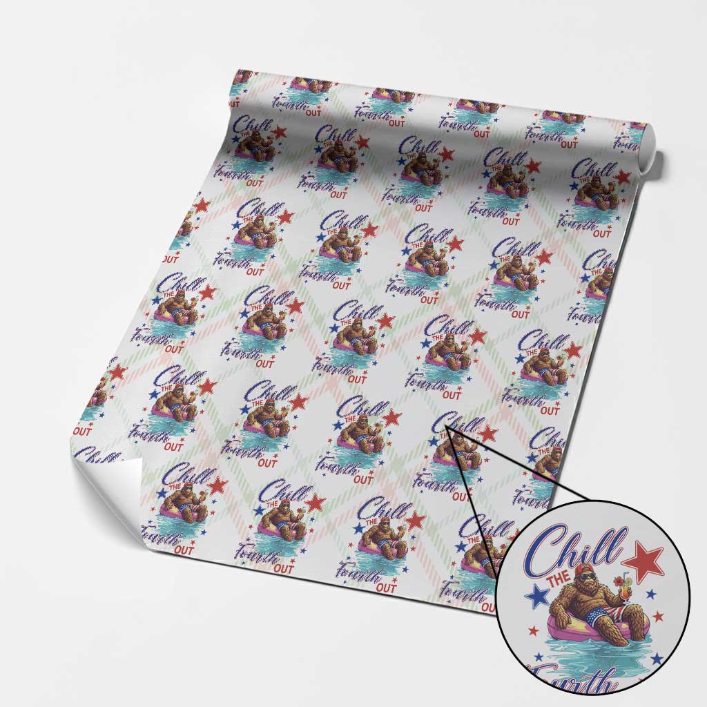 Funny Bigfoot 4th Of July Wrapping Paper Roll Chill The Fourth Out TS12 Christmas Plaid Print Your Wear