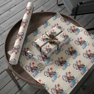 Funny Bigfoot 4th Of July Wrapping Paper Roll Chill The Fourth Out TS12 Beige Print Your Wear